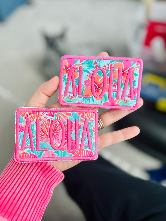 Aloha Flower Jumbo 4in iron on Patch