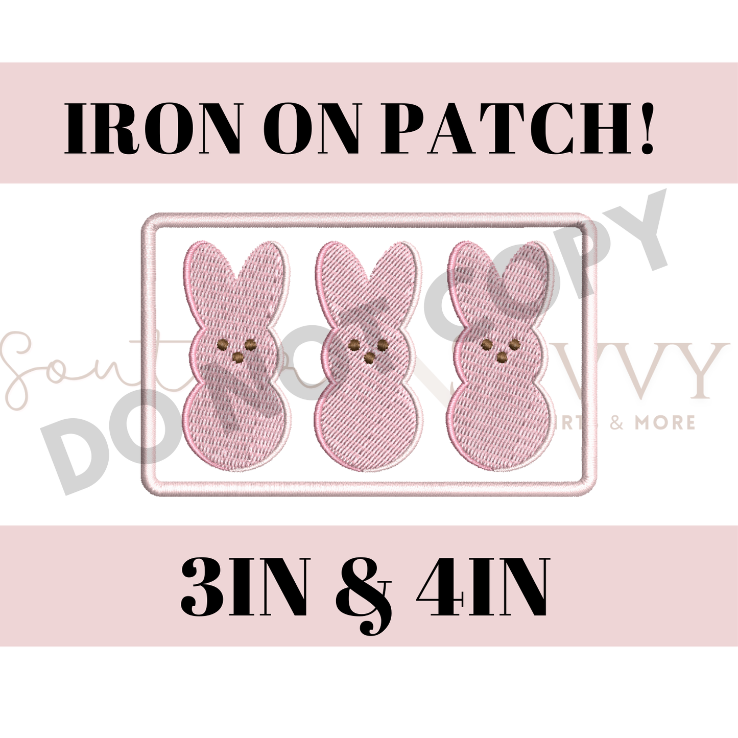 Bunny Easter 4in Iron On Patch Trucker Hat Patch
