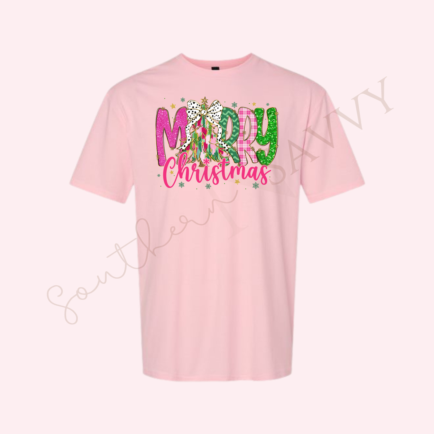 MERRY CHRISTMAS - CHRISTMAS PINK T-SHIRT