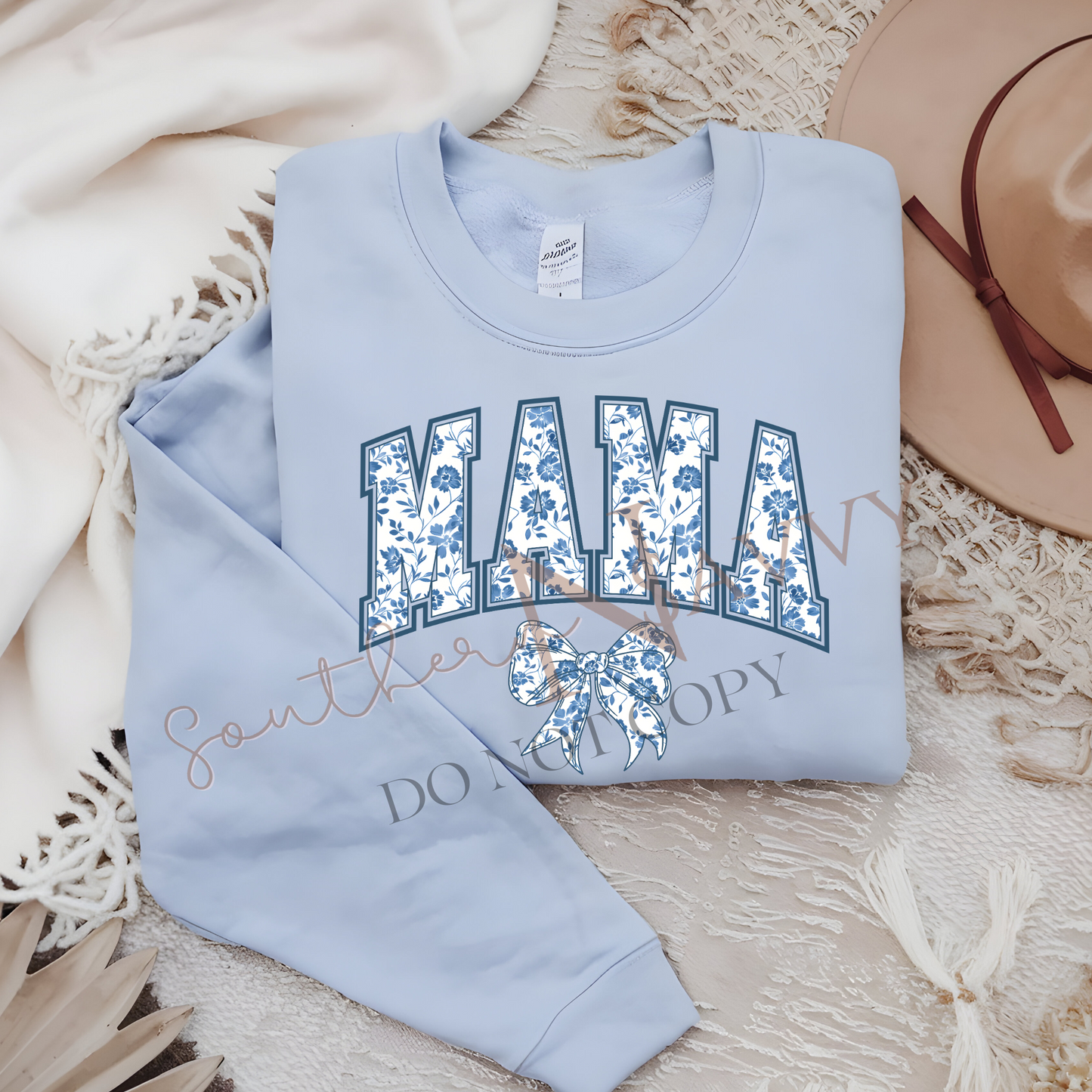 Blue Mama T-shirt or Sweatshirt DTF Printed