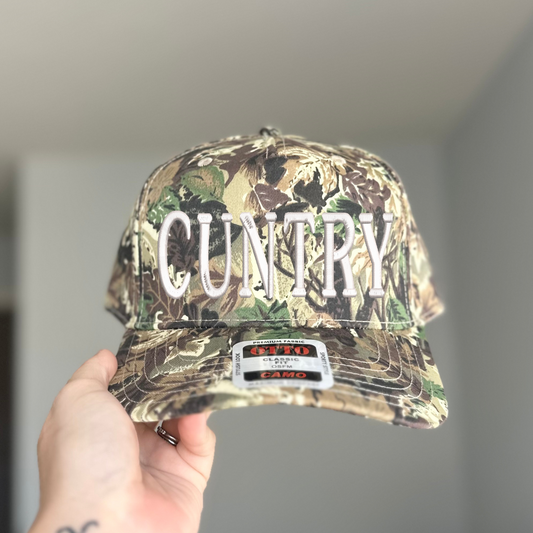 CUNTRY Camo Embroidered Canvas Hat