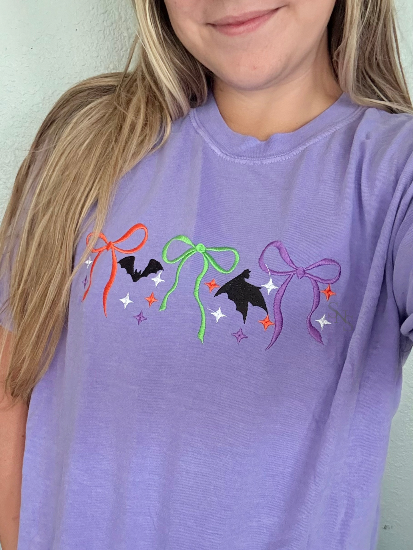 Bows & Bats Embroidered Shirt
