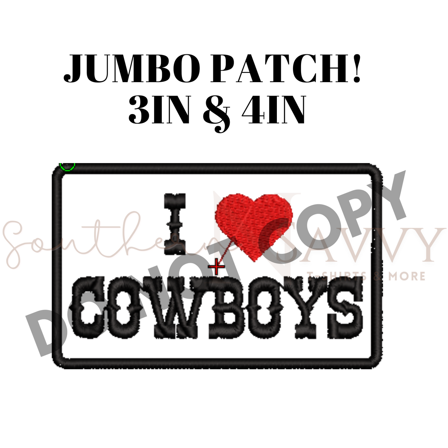 I Heart Cowboys Iron On Patch