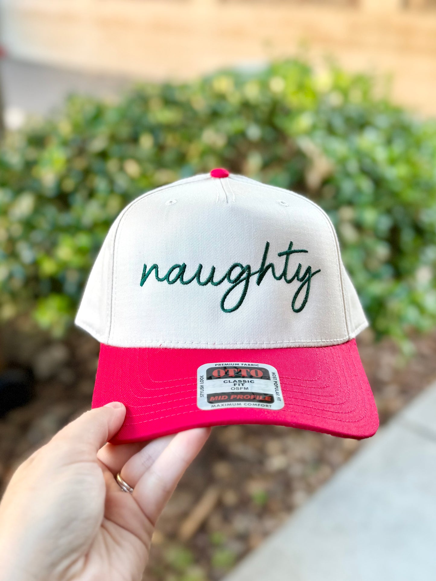 Naughty or Nice Embroidered Canvas Hat