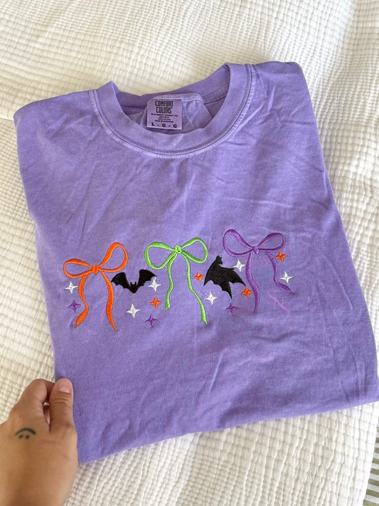 Bows & Bats Embroidered Shirt