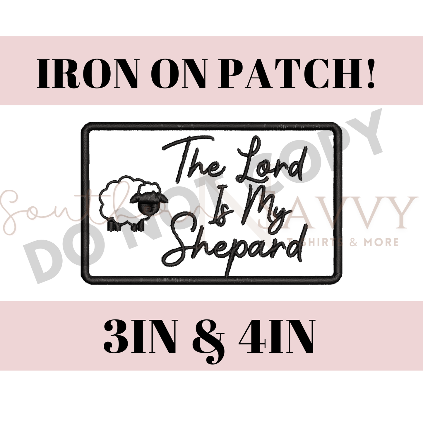The Lord is my Shepard Easter 4in Iron On Patch Trucker Hat Patch