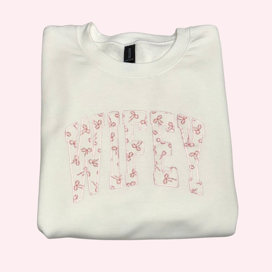 WIFEY Applique Embroidered Sweatshirt