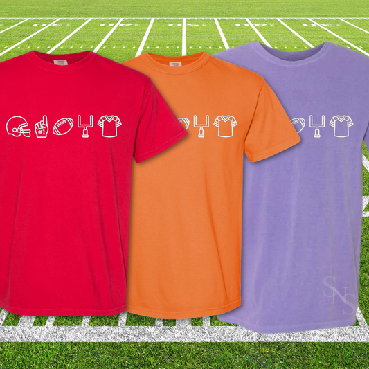 Football Icons Embroidered Shirt