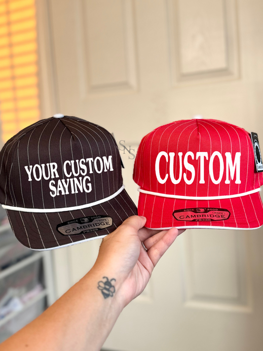 Custom PinStripe Embroidered Hat