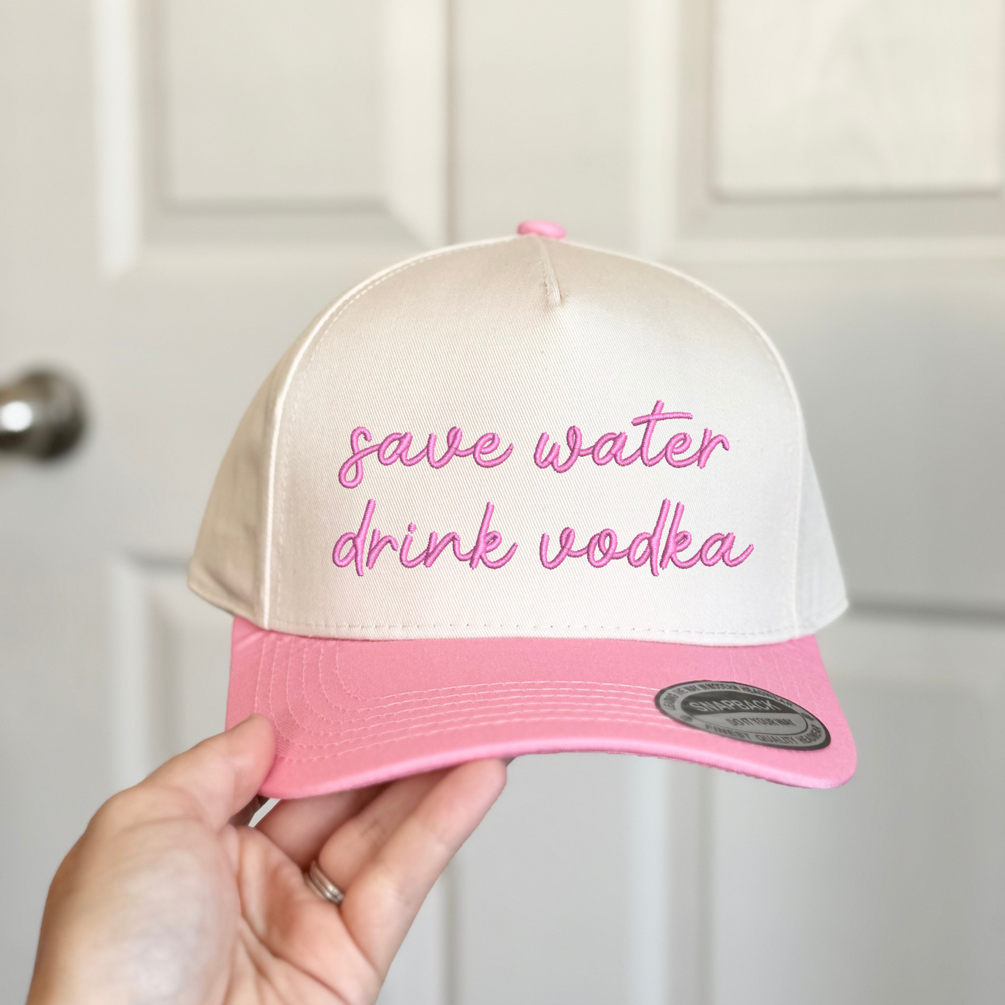 Save Water Drink Vodka Embroidered Hat
