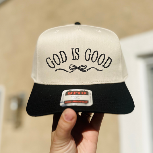 God is Good Bow Embroidered Hat