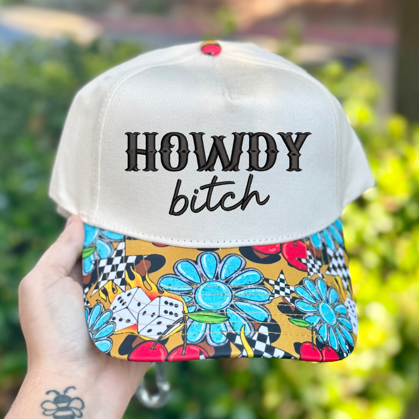 Cool It Cowboy Patterned Bill Embroidered Canvas Hat