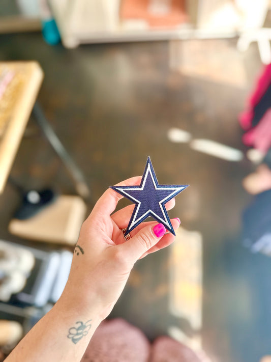 Navy Star White Border Patch