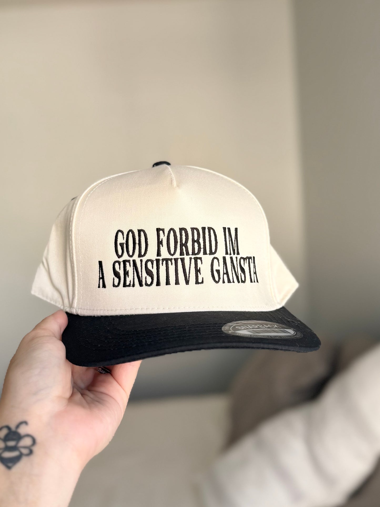 Sensitive Gangsta Embroidered Hat