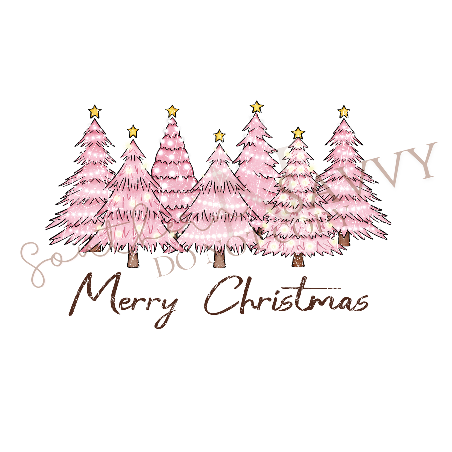 Pink Merry Christmas UV DTF & DTF