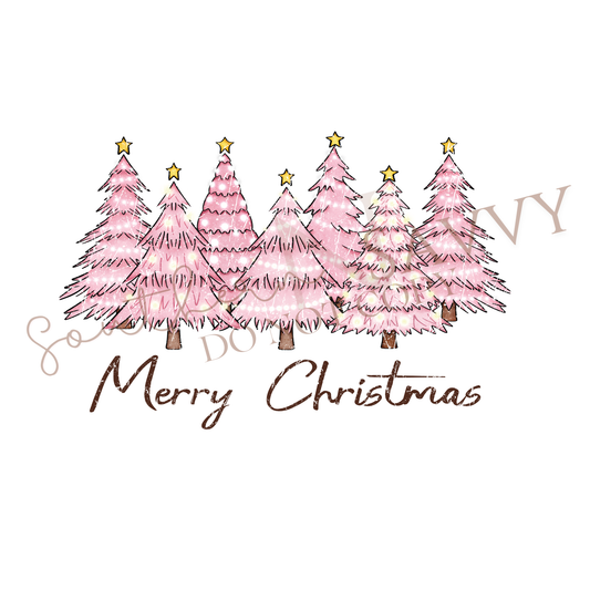 Pink Merry Christmas UV DTF & DTF