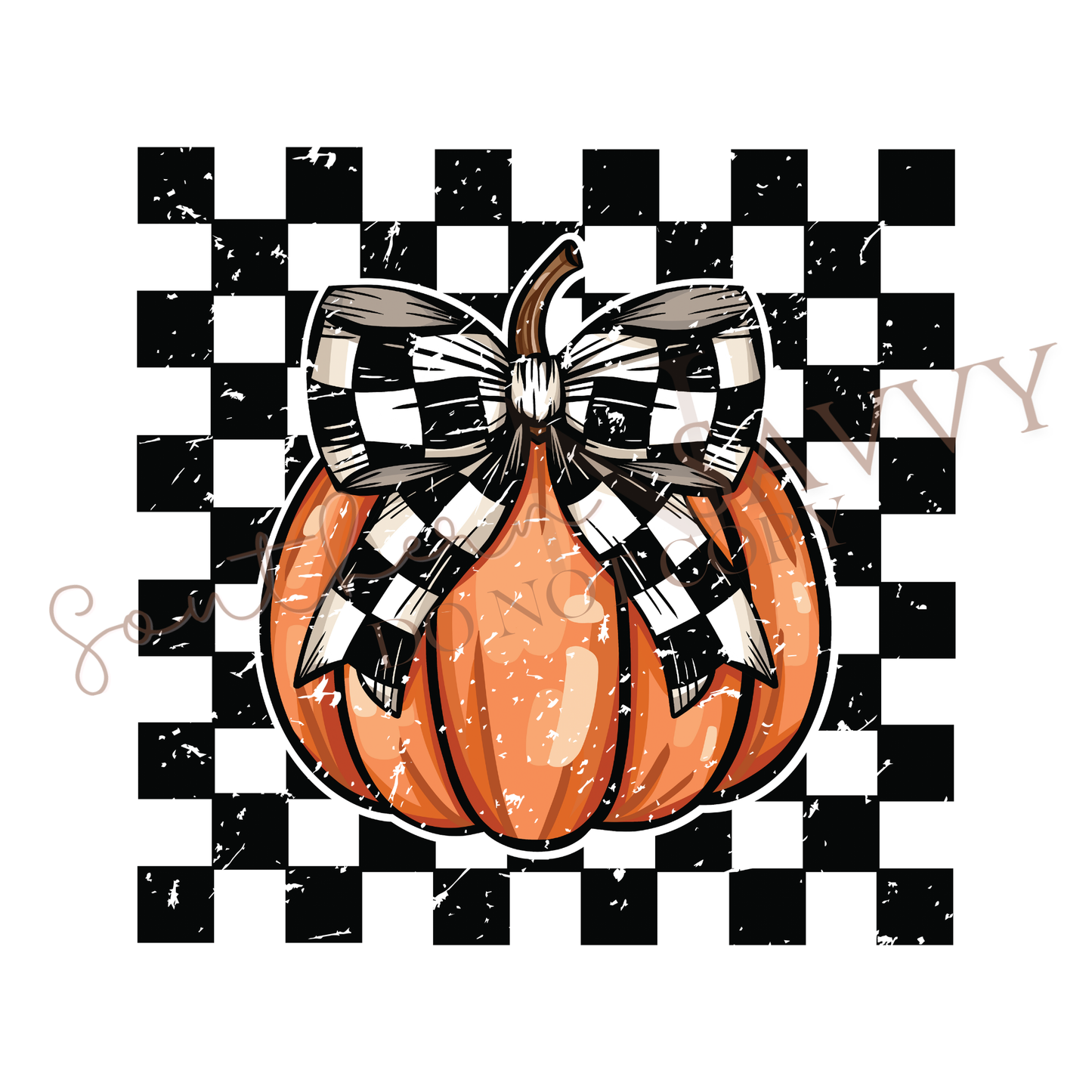 Checkered Pumpkin UV DTF & DTF