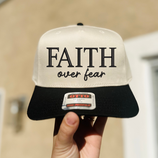 FAITH over fear Embroidered Hat