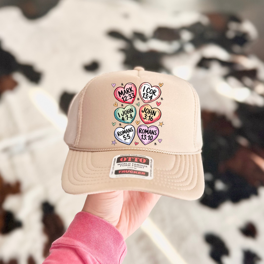 Candy Hearts |  DTF FINISHED HAT