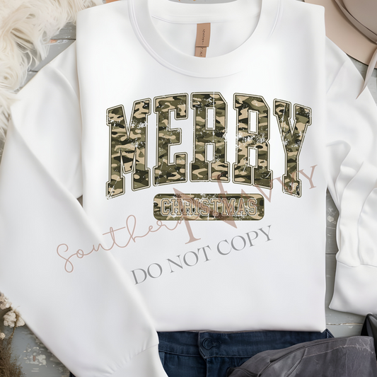 Merry Christmas T-shirt or Sweatshirt DTF Printed