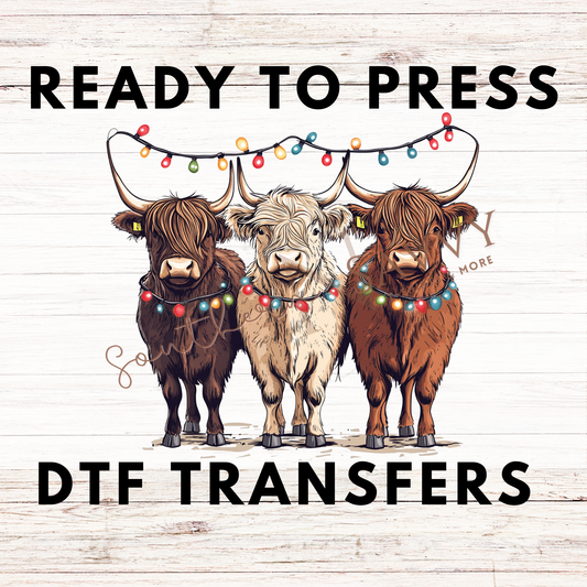 Highland Cow Lights UV DTF & DTF