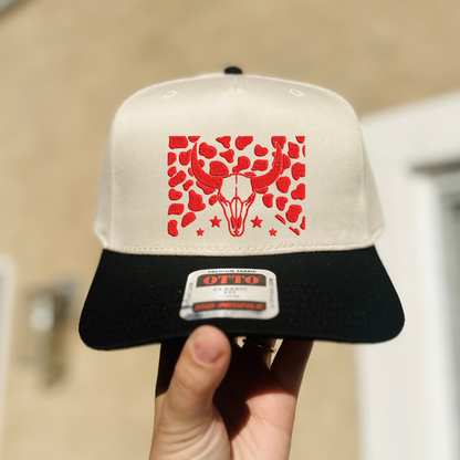Cow Skull Embroidered Hat