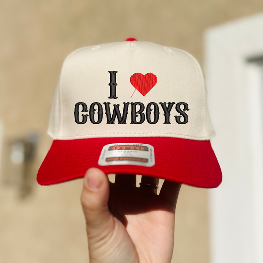 I HEART COWBOYS Embroidered Hat