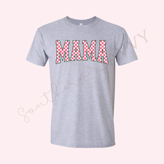 CHECKERED MAMA | GREY CHRISTMAS T - SHIRT