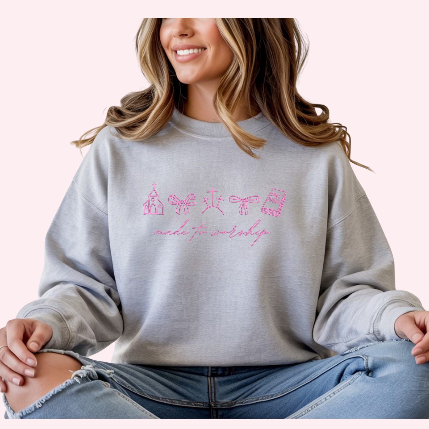 Made to Worship Embroidered Sweatshirt