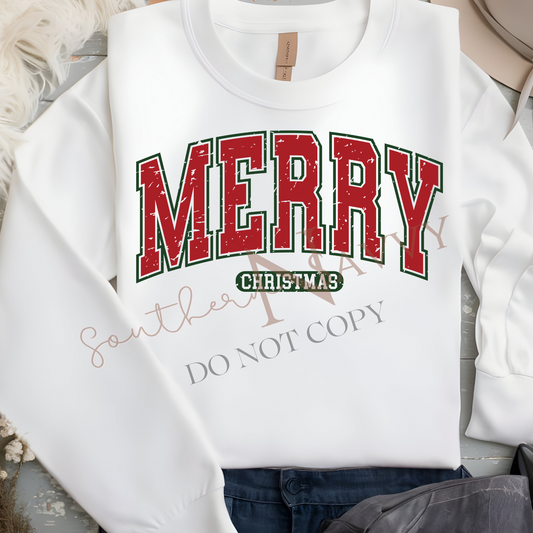 Merry Christmas T-shirt or Sweatshirt DTF Printed