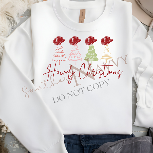 Howdy Christmas T-shirt or Sweatshirt DTF Printed