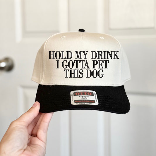 Hold my Drink Pet Dog Embroidered Hat
