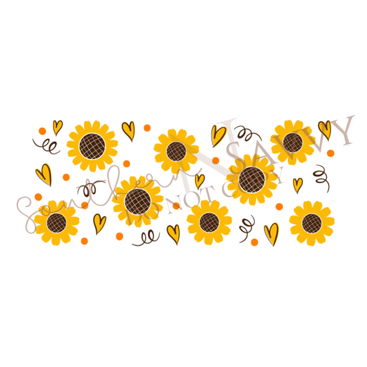 Sun Flower UV DTF 16oz Cup Wrap