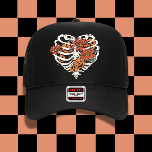 Halloween Heart Black Trucker Hat