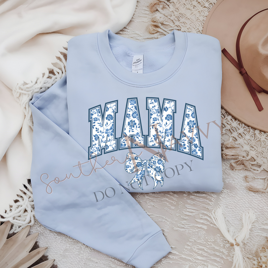 Blue Mama T-shirt or Sweatshirt DTF Printed