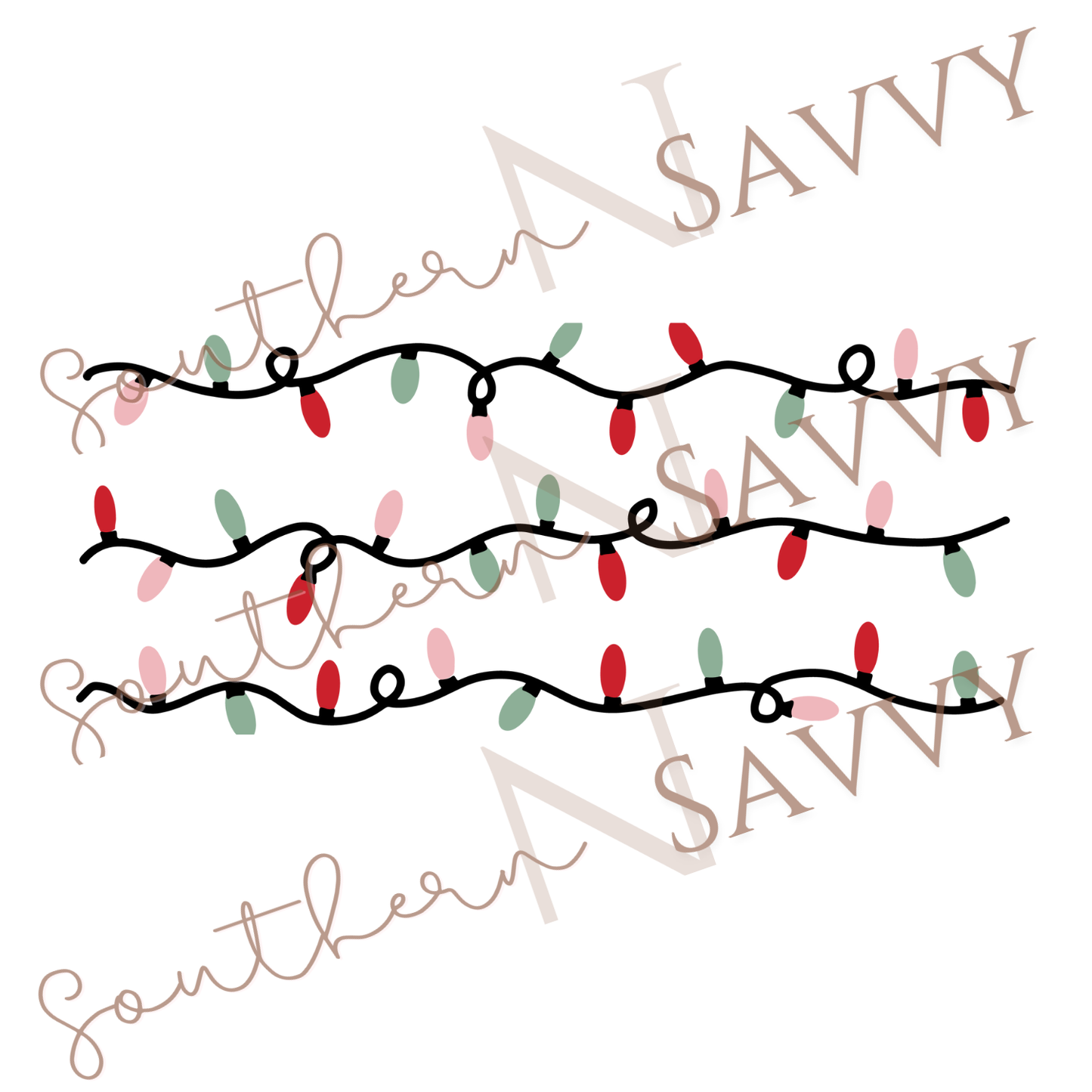 Christmas Lights UV DTF & DTF 16oz Cup Wrap