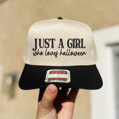 Just a girl Halloween Embroidered Hat