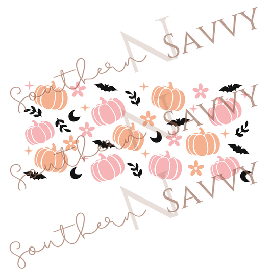 Pumpkin Bats UV DTF 16oz Cup Wrap