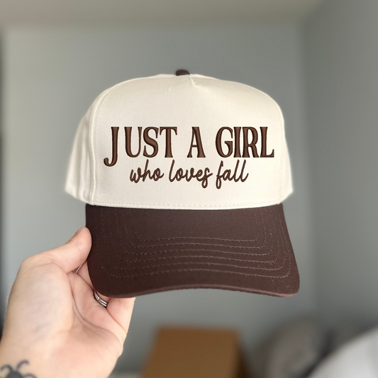 Just a Girl Fall Embroidered Hat