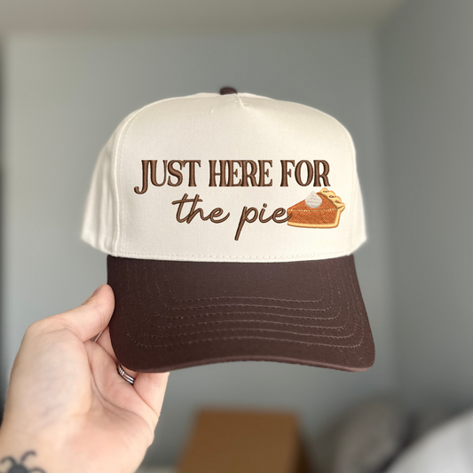 Just Here for Pie Embroidered Hat