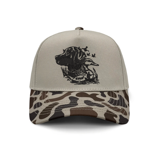Dog and Duck on Duck Camo Embroidered Hat