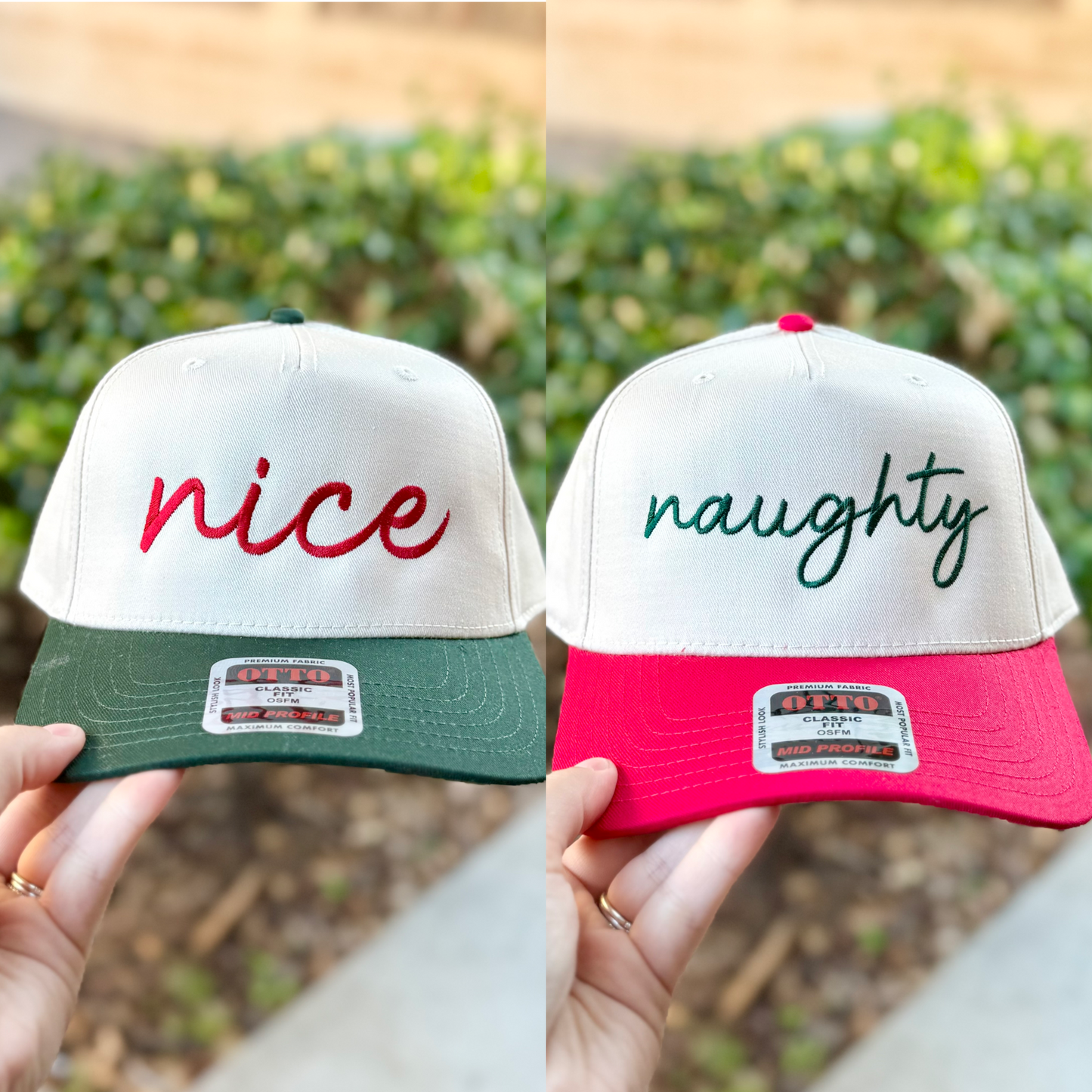 Naughty or Nice Embroidered Canvas Hat
