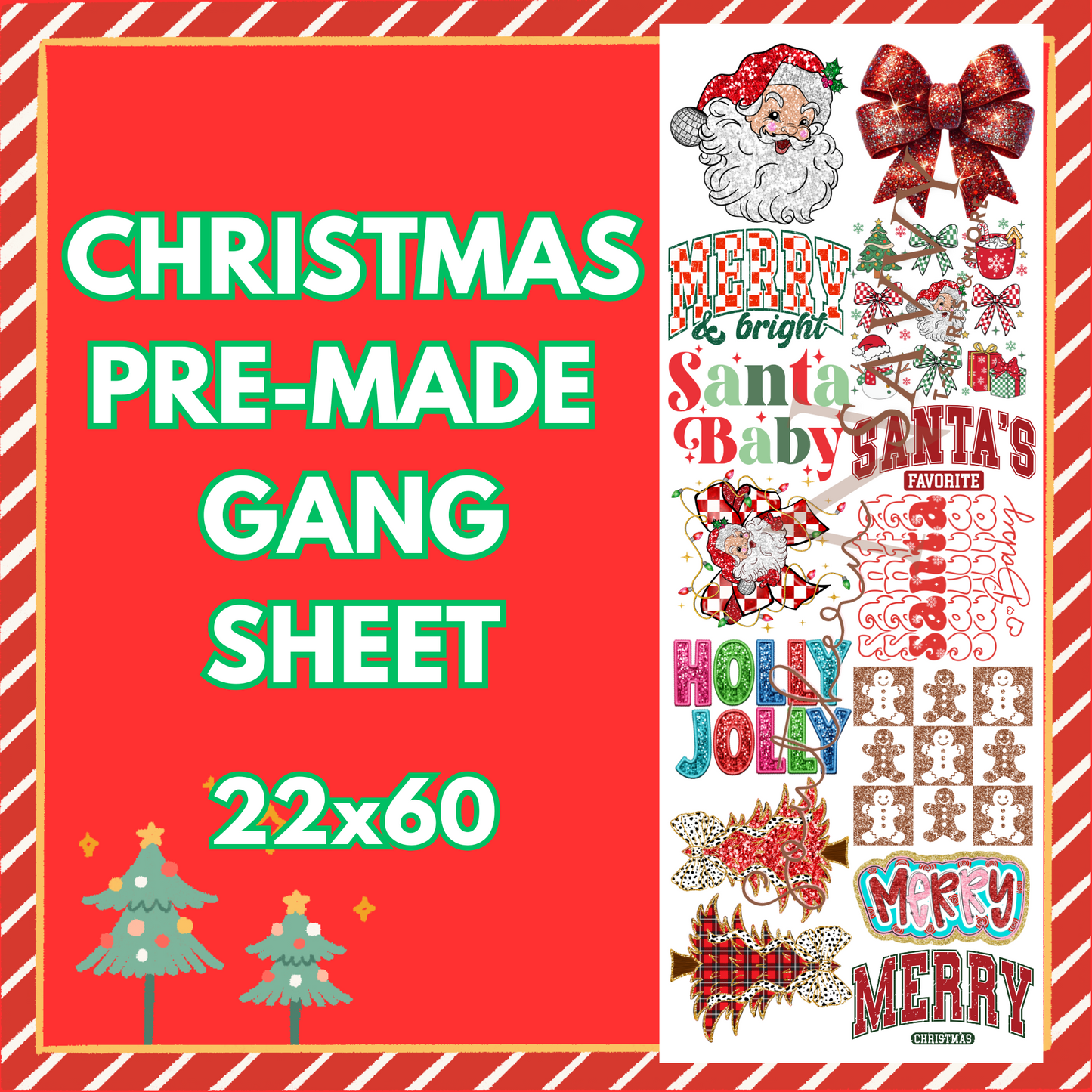 Red Christmas Pre-Made DTF Gang Sheet