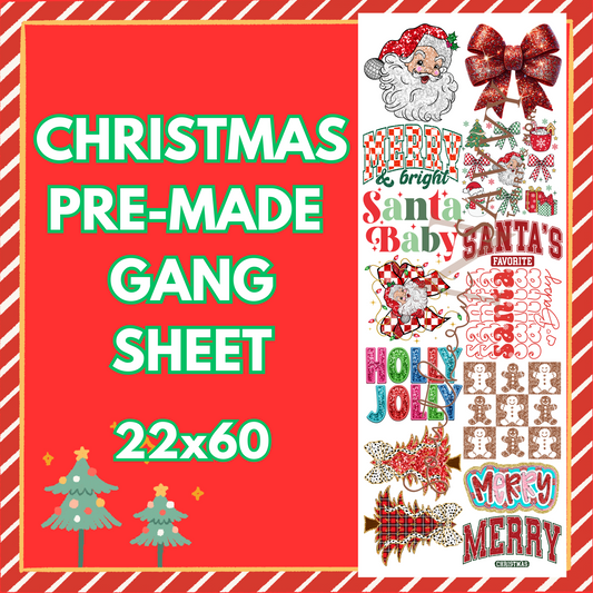 Red Christmas Pre-Made DTF Gang Sheet