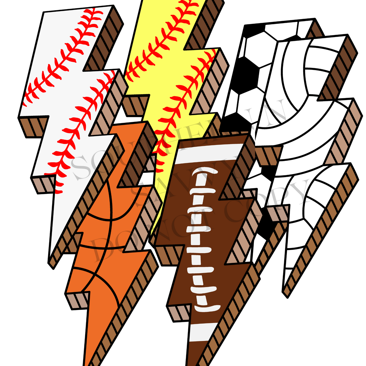 INDIVIDUAL Sports Lightening Bolts DTF