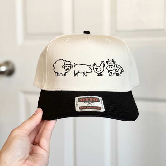 Farm Animals Embroidered Hat