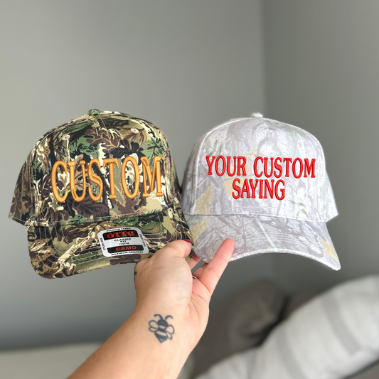 Custom Solid Camo Embroidered Hat