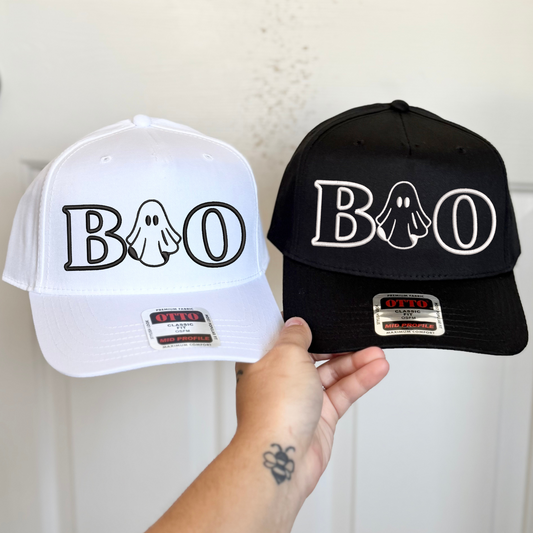 Boo w Ghost Embroidered Hat