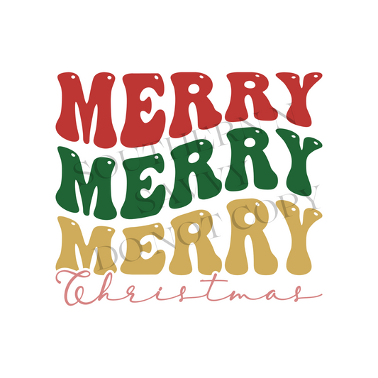 Merry x3 Christmas DTF