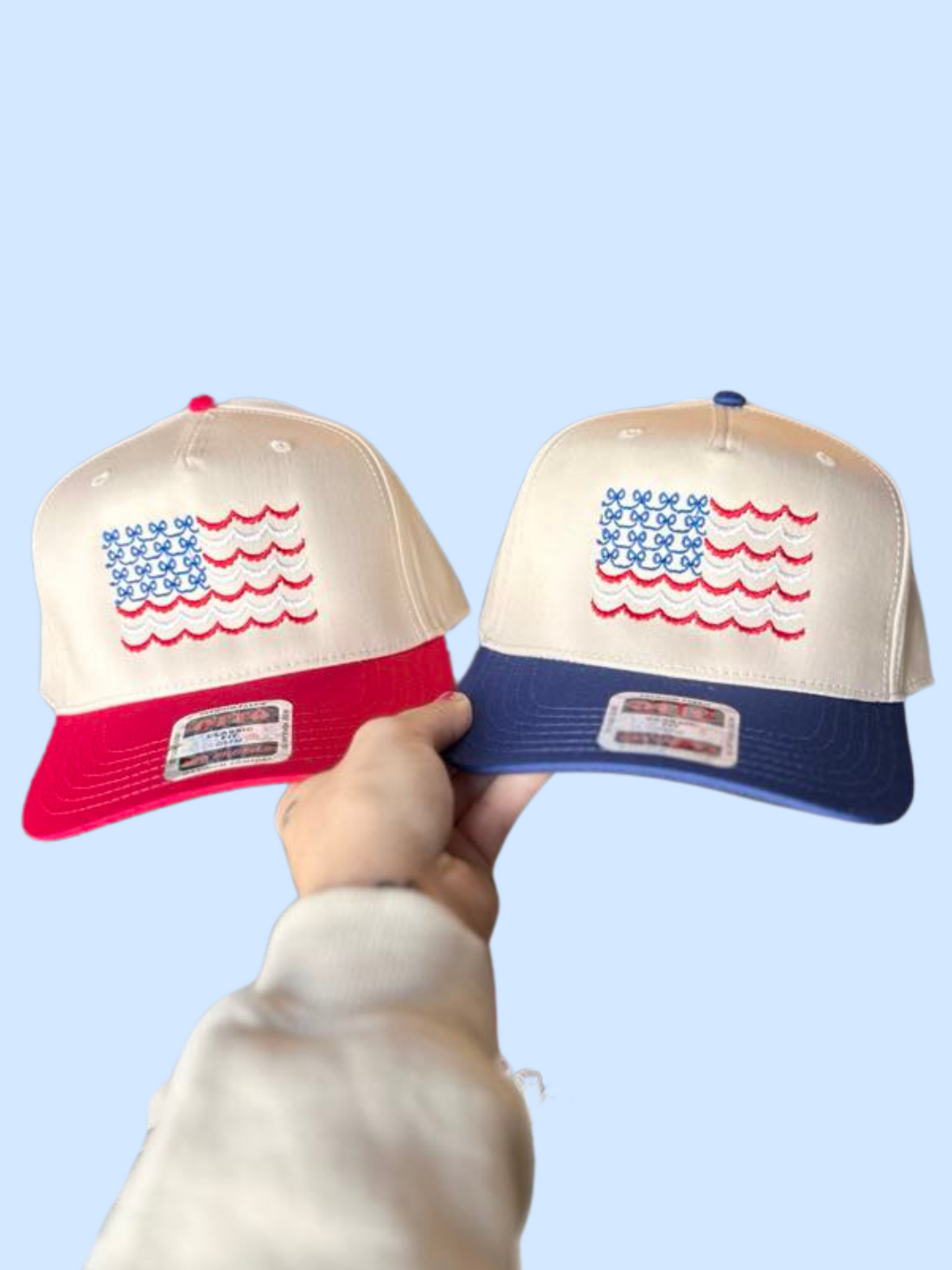 Bow Flag Embroidered Hat